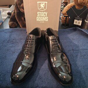 Stacy Adams Men's Black Patent Leather Tuxedo Cap Toe Oxford Wedding Shoes